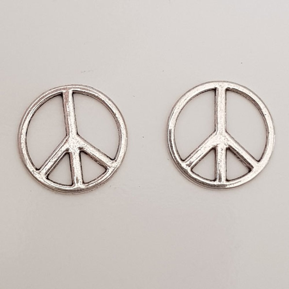 Peace &amp; Love Charm Nr. 06 Silber x 10 Stück