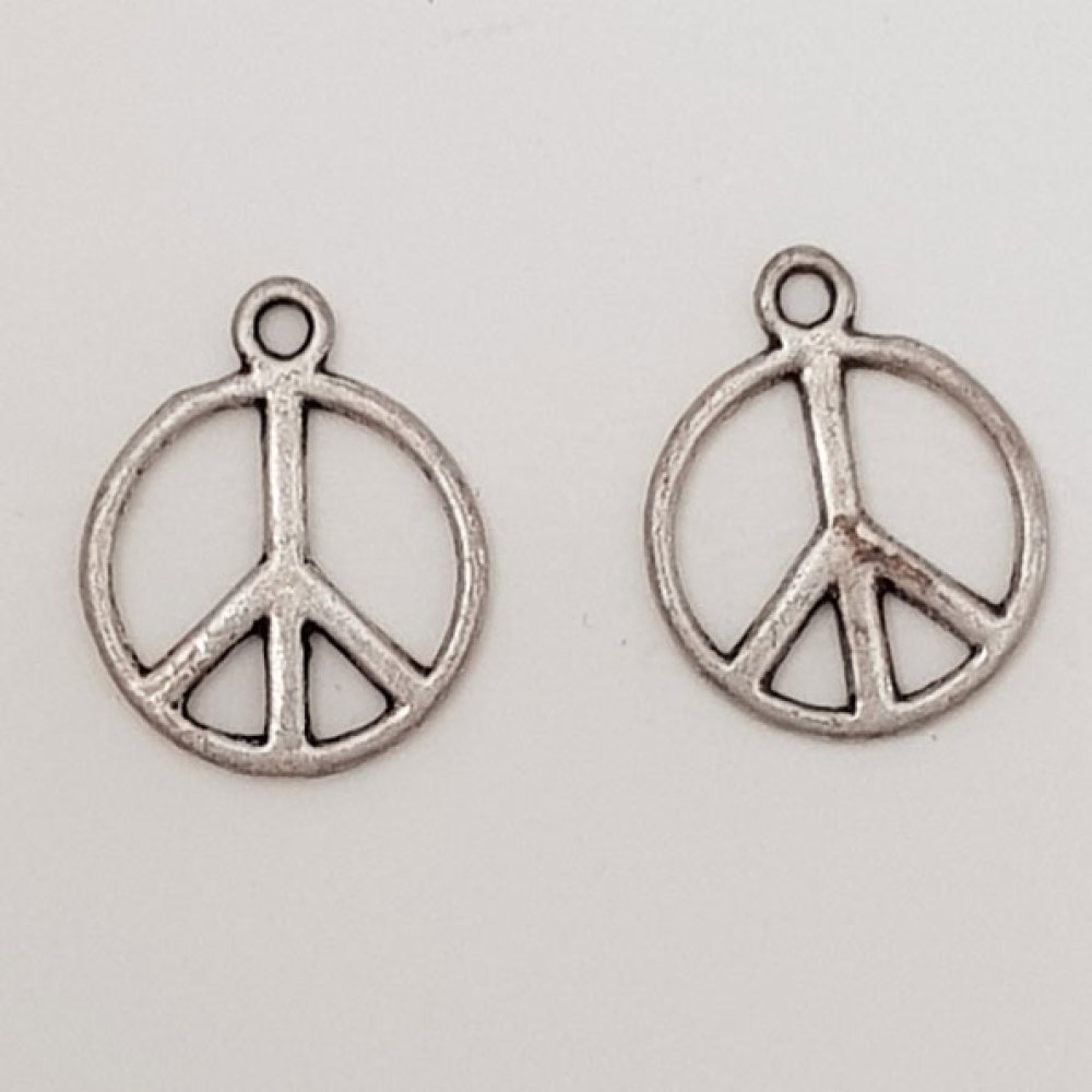 Peace &amp; Love Charm Nr. 07 Mattes Silber