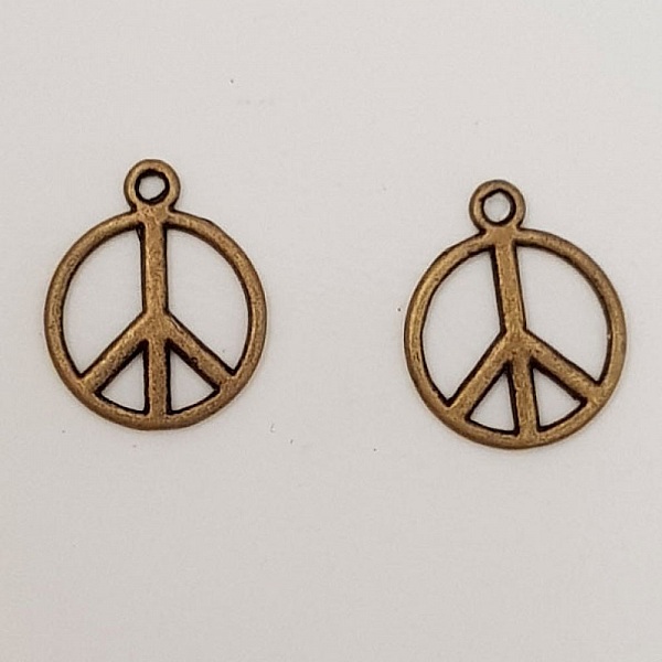 Peace &amp; Love Charm Nr. 07 Bronze x 10 St&uuml;ck.