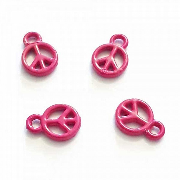 Breloque Peace & Love N&deg;10 Fushia