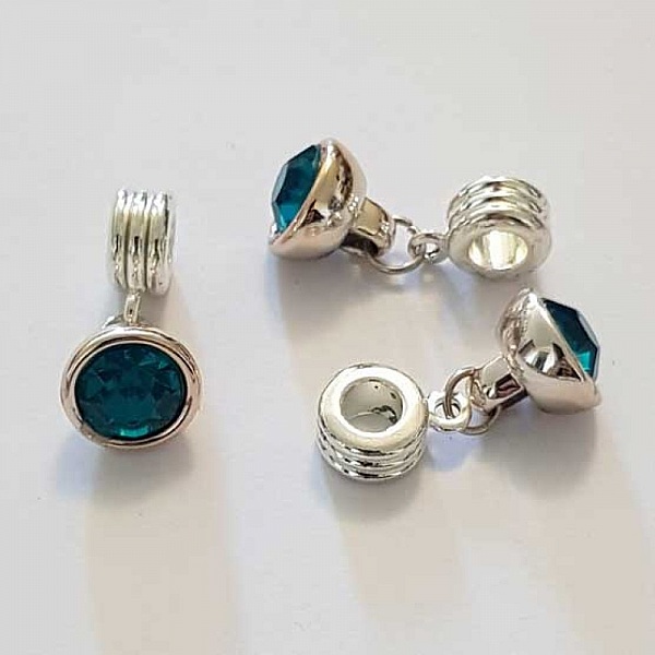 Breloque Pendentif Strass Vert N&deg;1013-03