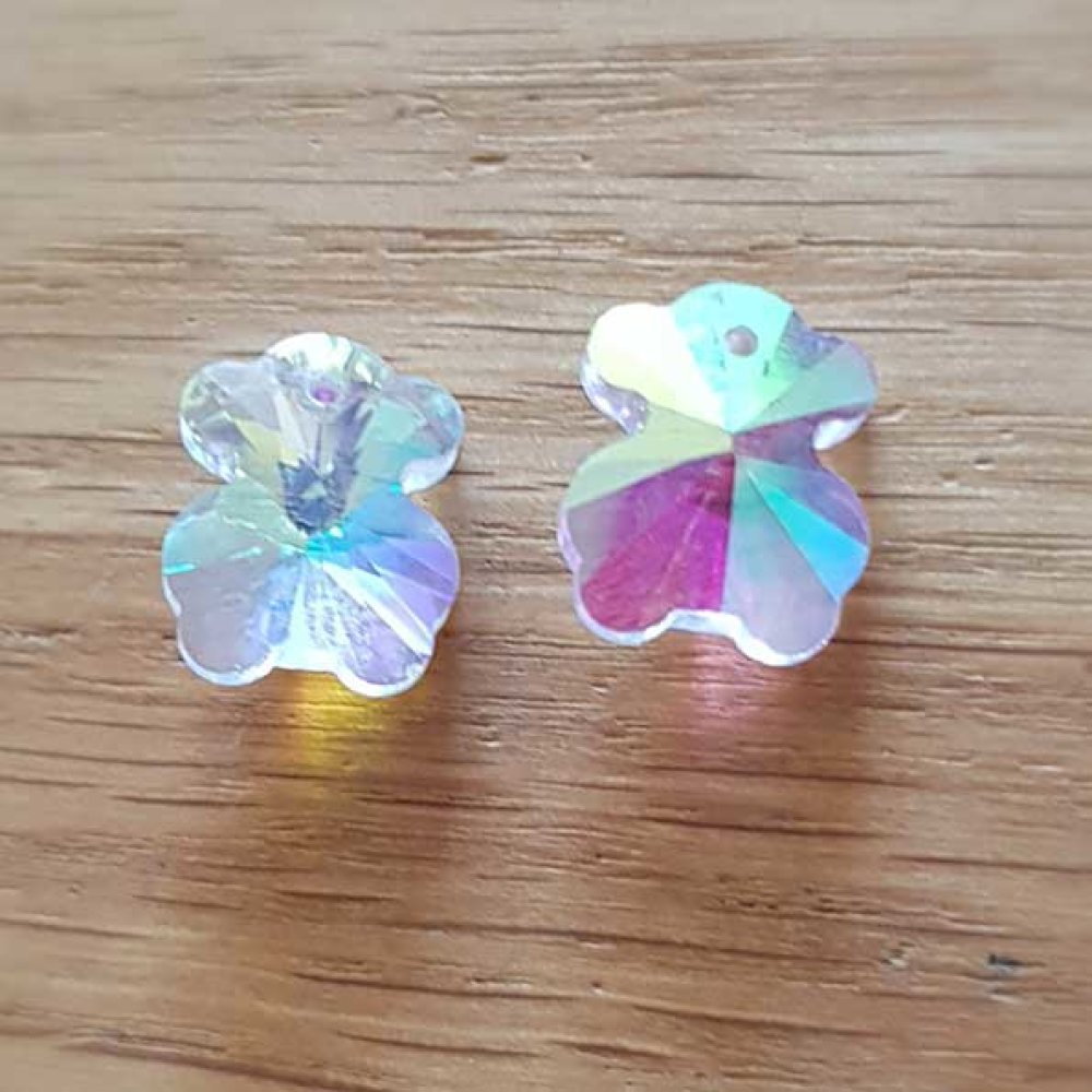 Charm Anhänger aus facettiertem Glas Bär N°02-01