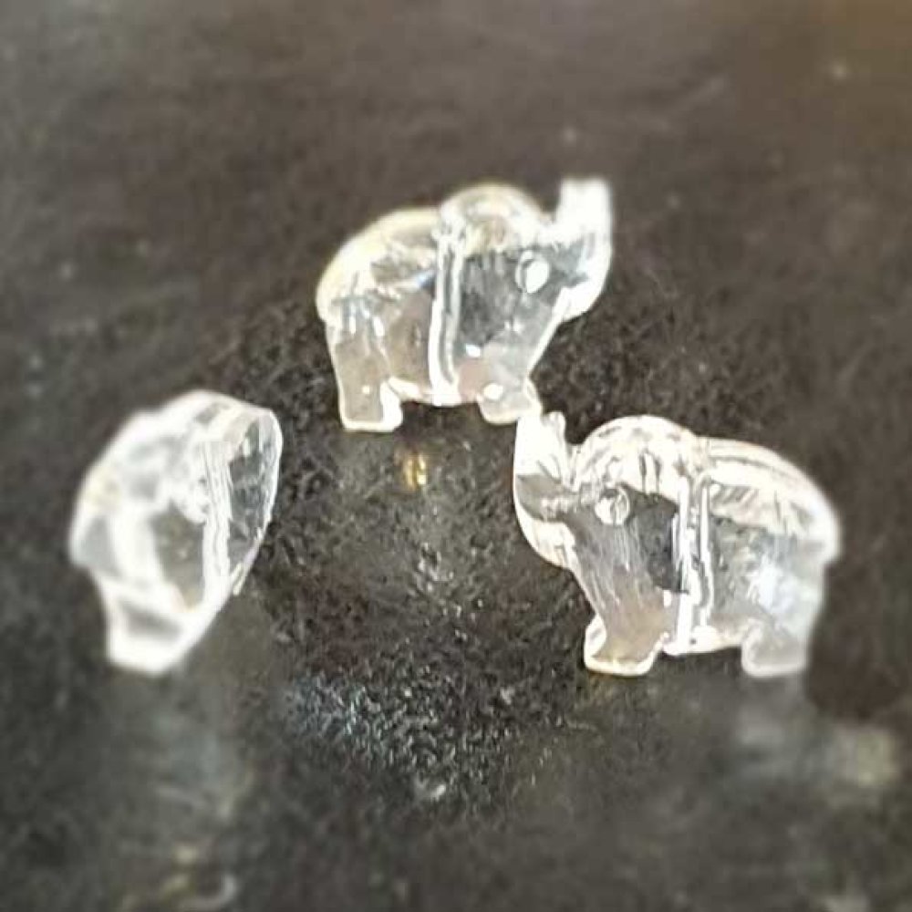 Charm Anhänger aus facettiertem Glas Elefant Nr. 01-01