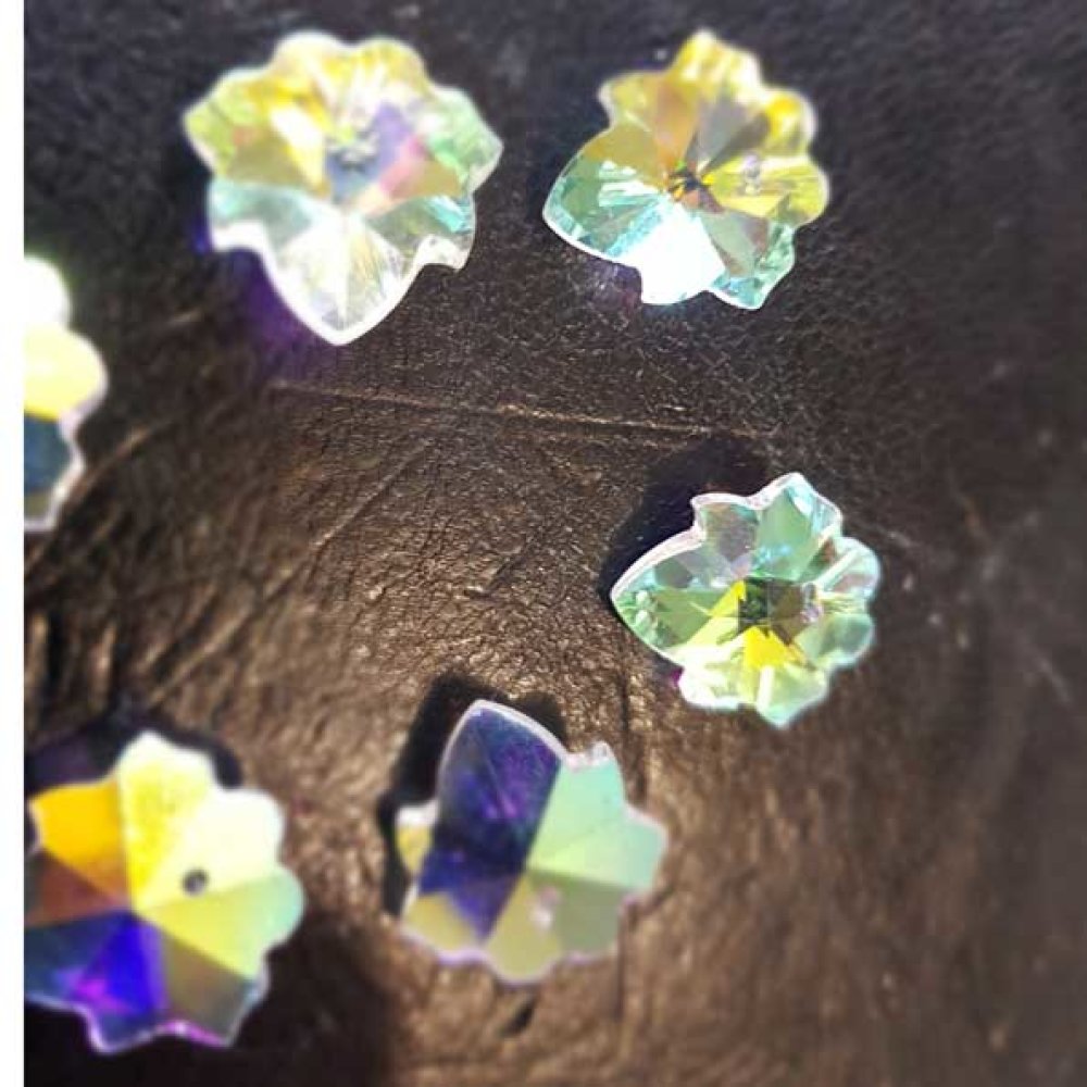 Glas Charm Anhänger facettiert Blume N°03-01