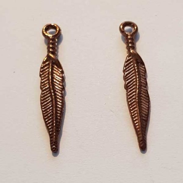 Breloque Plume N&deg;03 Cuivre