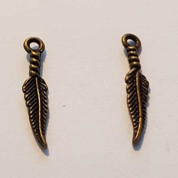 Breloque Plume N&deg;04 Bronze