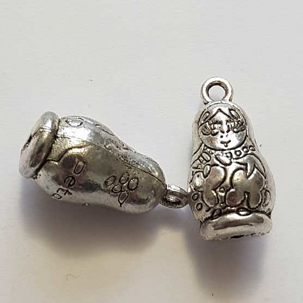 Breloque Poup&eacute;e Russe N&deg;01 25 mm Argent