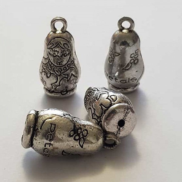 Breloque Poup&eacute;e Russe N&deg;01 25 mm Argent
