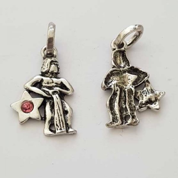 Sternzeichen Wassermann Charm Silbermetallic N&deg;03 mit Strasssteinen