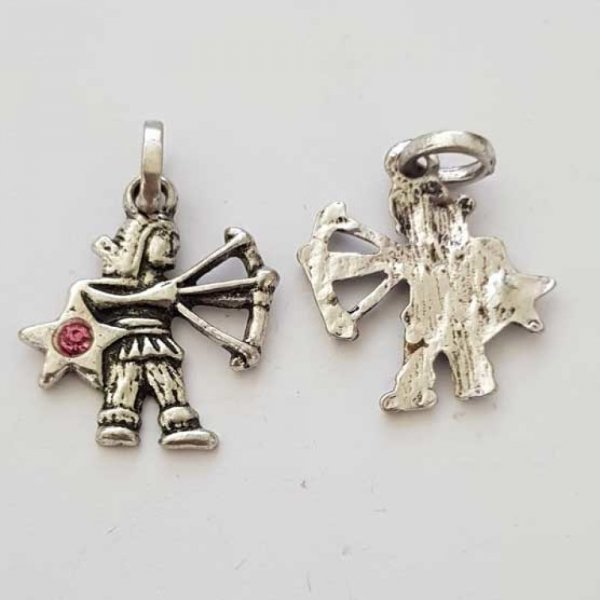 Sternzeichen Charm Sch&uuml;tze Silbermetallic N&deg;03 mit Strasssteinen