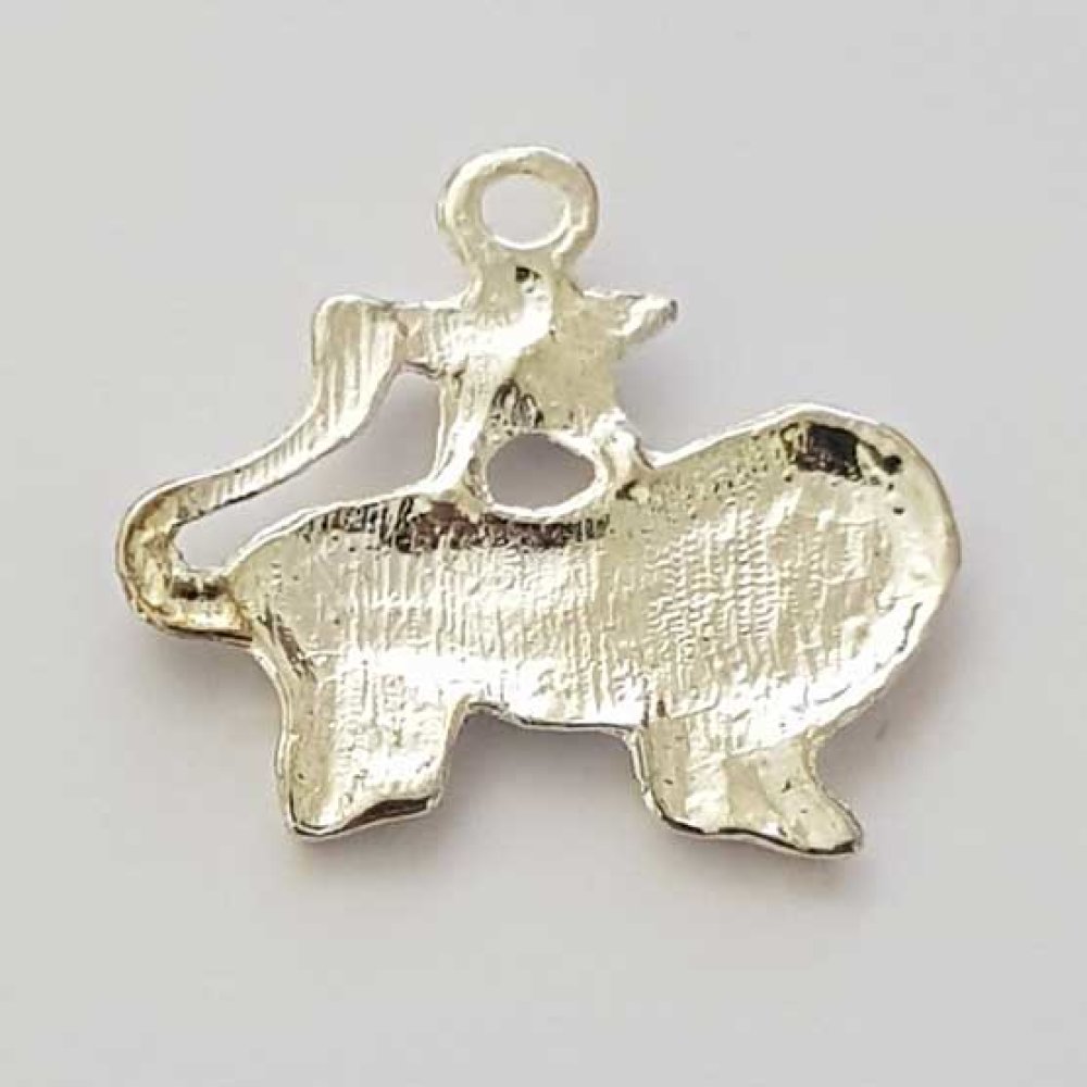 Sternzeichen Charm Löwe Silbermetallic N°04 mit Strasssteinen