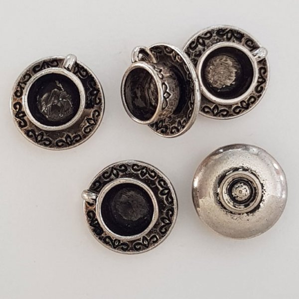 Tassen- und Untertassenanh&auml;nger N&deg;02 K&uuml;che Silber