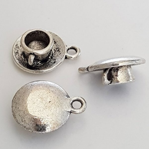 Tassen- und Untertassenanh&auml;nger N&deg;04 K&uuml;che Silber