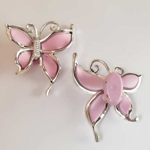 Breloque papillon N&deg;18 Rose