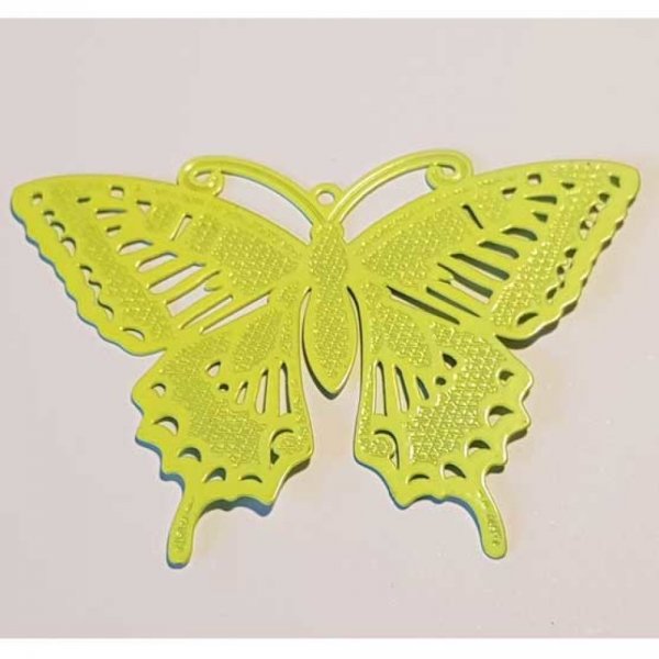 Breloque papillon N&deg;23 Jaune 71 x 50 mm
