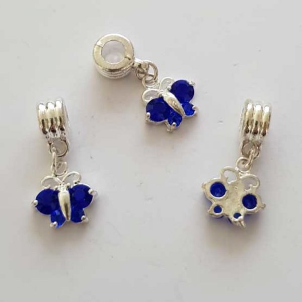 Breloque papillon N&deg;100 Bleu Marine