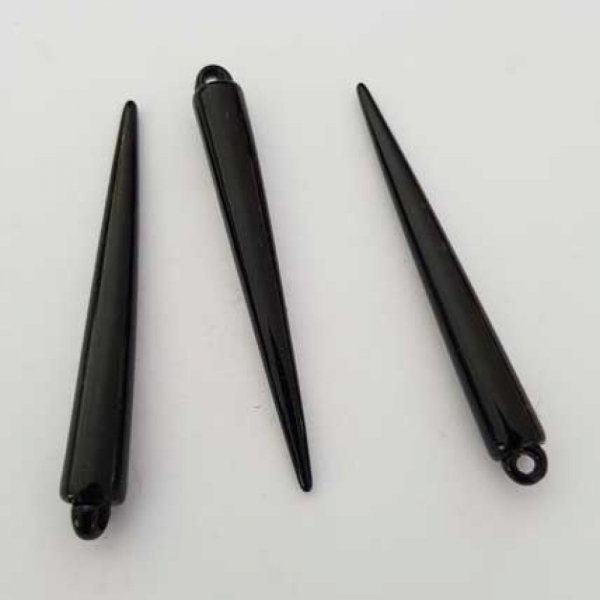 Breloque pic c&ocirc;ne clou noir 51 mm 01