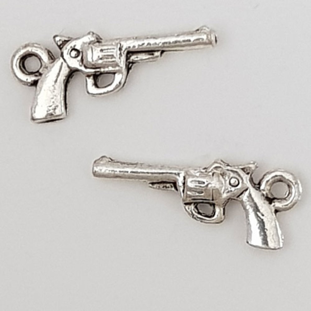 Pistolenrevolver Charm Nr. 01 Silber