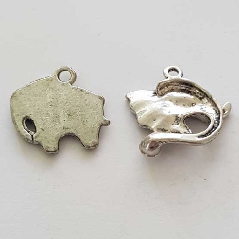 Breloque Éléphant N°12 Argent Lot de 2 pièces