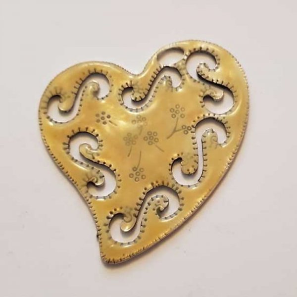 Breloques C&oelig;ur N&deg;85 Jaune 03