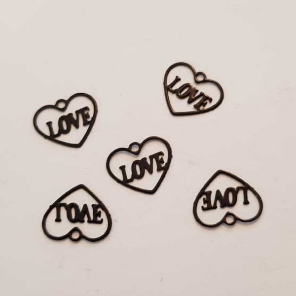 Breloques C&oelig;ur N&deg;87 C&oelig;ur Noir Love