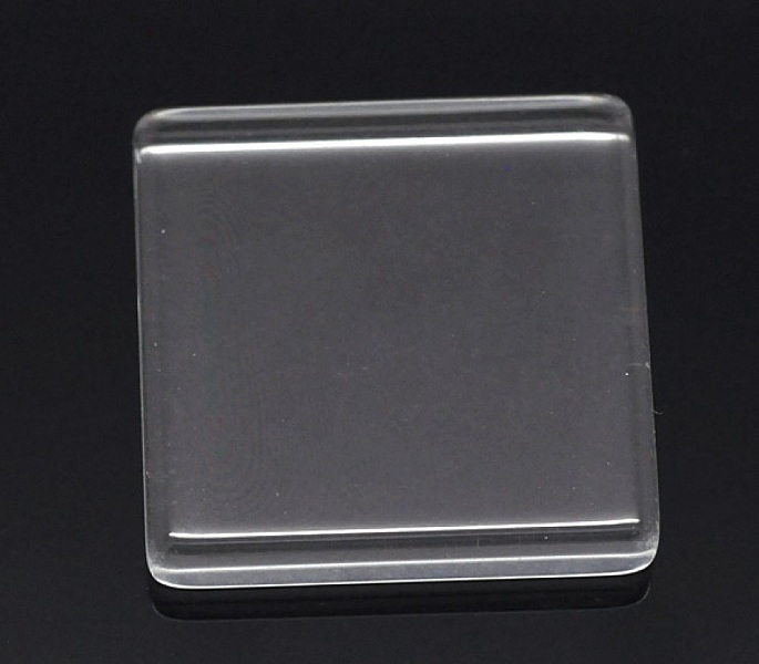 Cabochon Carr&eacute; 25 x 25 mm aus Glas Transparenter Ziegel Nr. 29