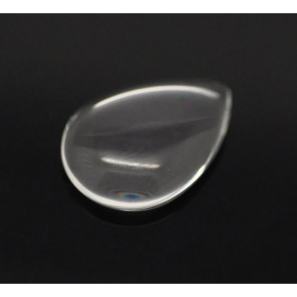 Cabochon Tropfen 13 x 18 mm aus transparentem Lupenglas Nr. 24