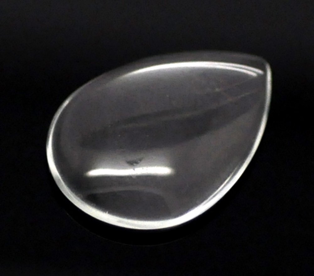 Cabochon Tropfen 18 x 25 mm aus transparentem Lupenglas Nr. 25