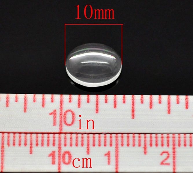 Cabochon Ovale 08 x 10 mm aus transparentem Lupenglas Nr. 15 pro 2 St&uuml;ck
