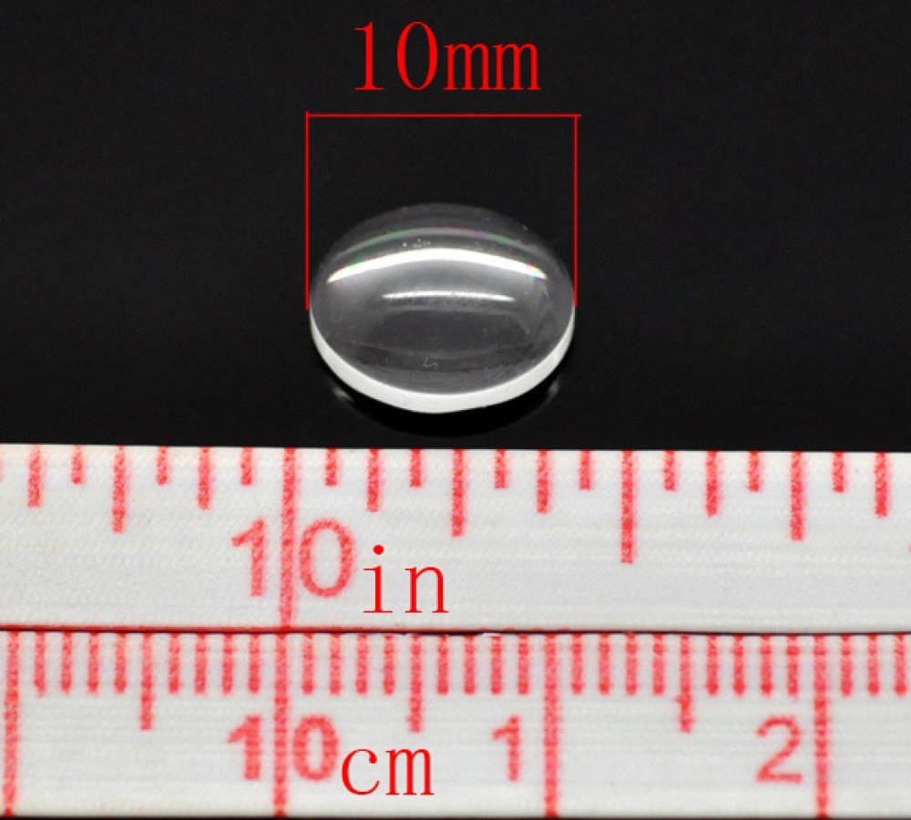 Cabochon Ovale 08 x 10 mm aus transparentem Lupenglas Nr. 15 pro 2 Stück