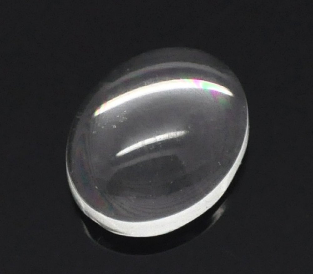 Cabochon Ovale 08 x 10 mm aus transparentem Lupenglas Nr. 15 pro 2 Stück