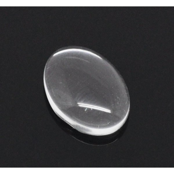 Ovaler Cabochon 10 x 14 mm x 2 St&uuml;ck transparentes Lupenglas Nr. 16
