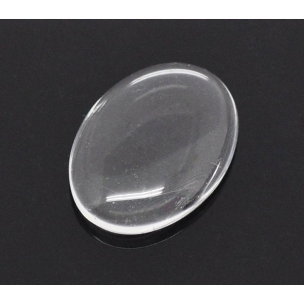 Ovaler Cabochon 13 x 18 mm x 2 St&uuml;ck transparentes Lupenglas Nr. 17