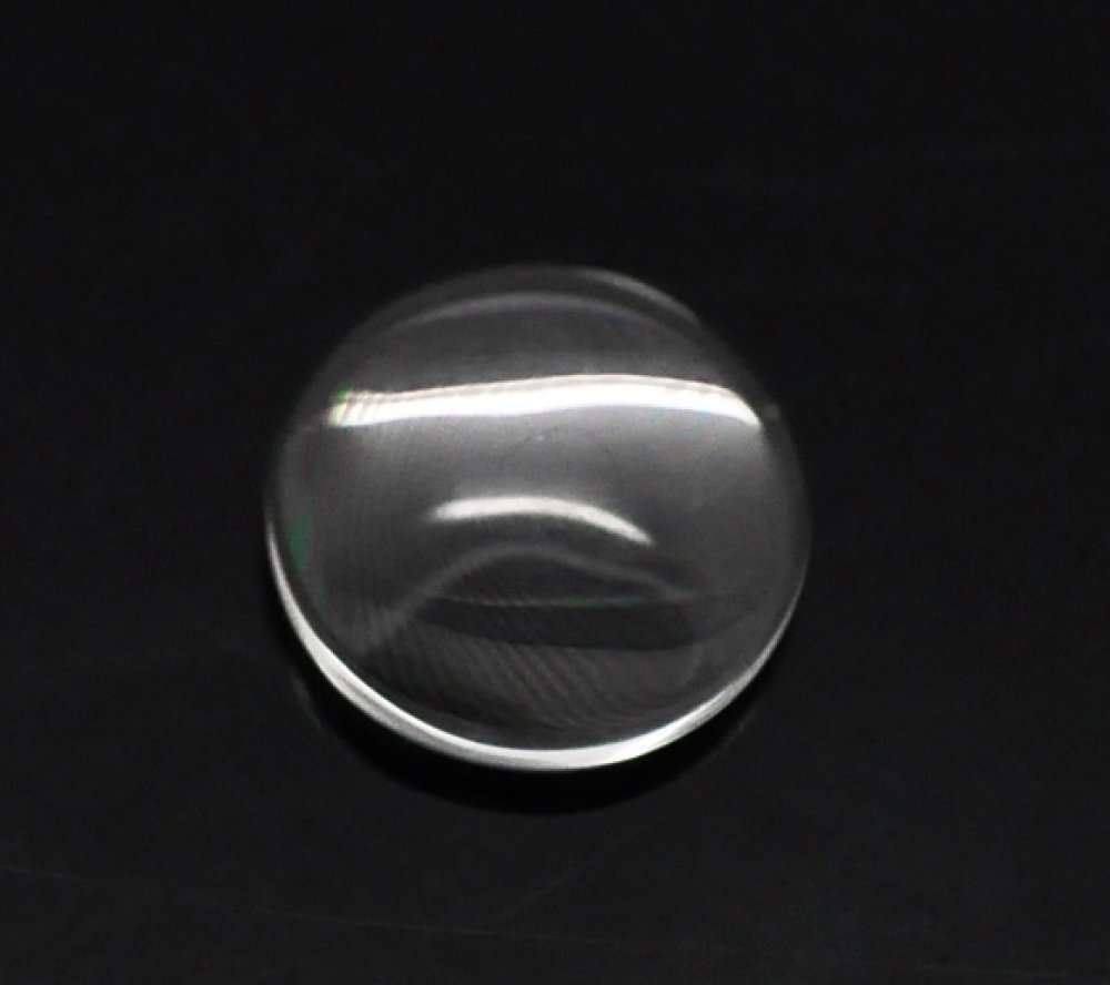 Cabochon Rond 12 mm aus transparentem Lupenglas Nr. 03