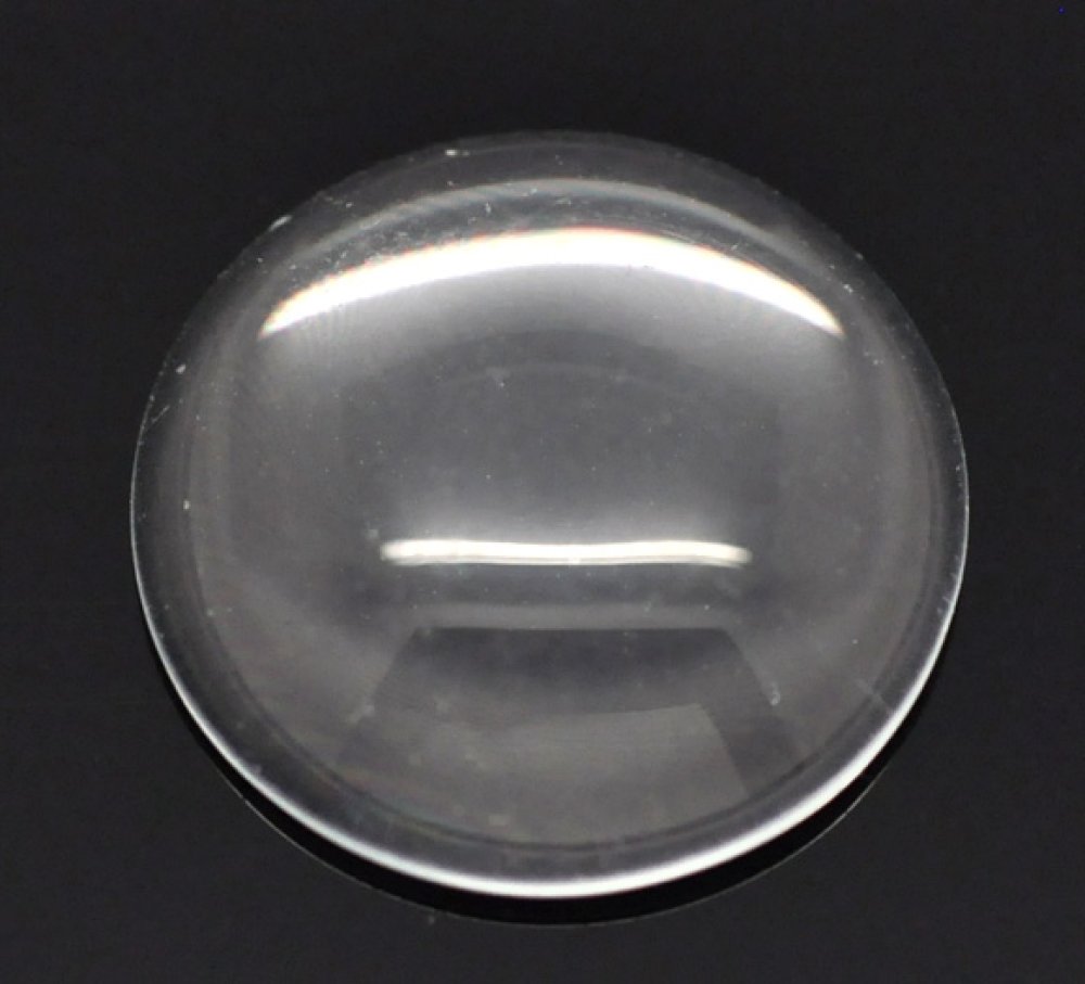 Cabochon Rond 16 mm aus transparentem Lupenglas Nr. 06