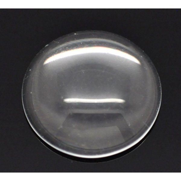 Cabochon Rond 16 mm aus transparentem Lupenglas Nr. 06