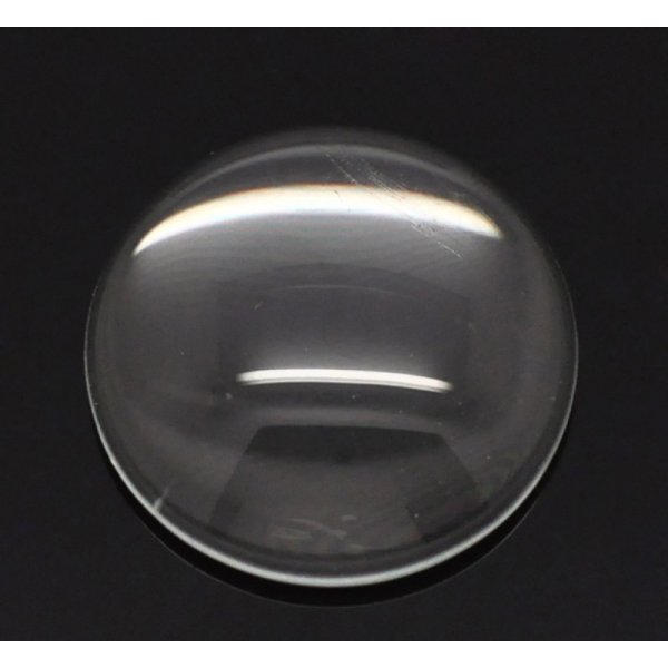 Cabochon Rund 18 mm aus transparentem Lupenglas Nr. 07