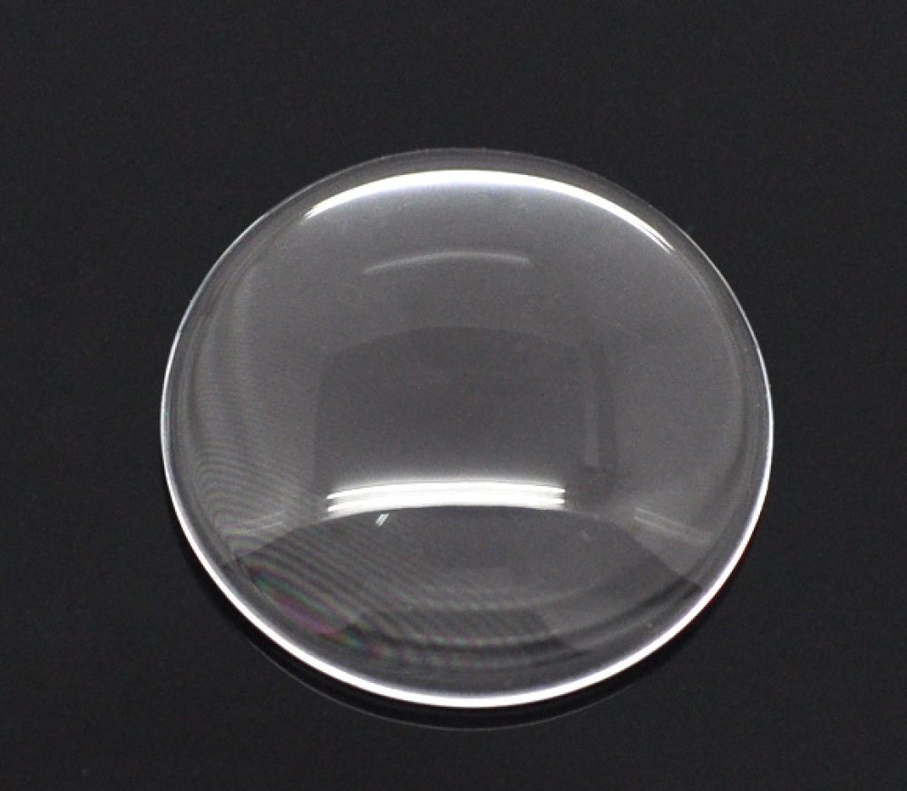 Cabochon Rond 20 mm aus transparentem Lupenglas Nr. 08