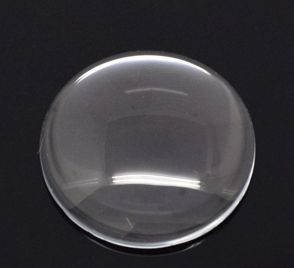 Cabochon Rond 30 mm aus transparentem Lupenglas Nr. 13