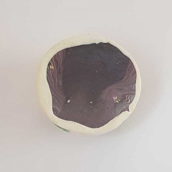 Cabochon p&acirc;te polym&egrave;re 30 mm Fleur Blanc N&deg;02