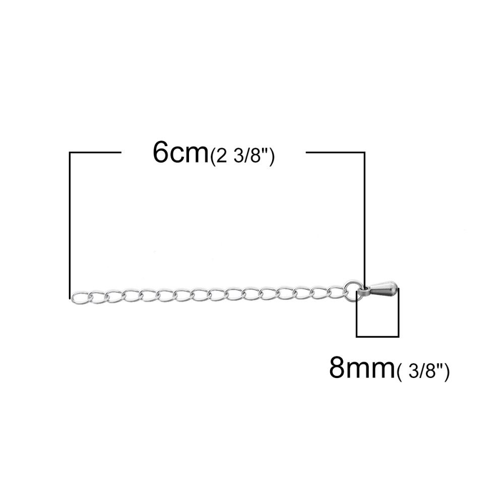 Verlängerungskette für Halskette Edelstahlarmband 6 cm Nr. 01