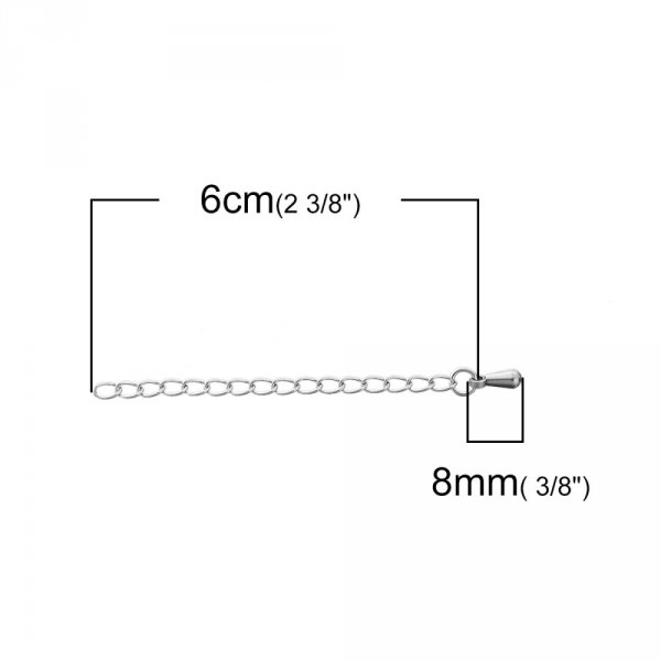 Verl&auml;ngerungskette f&uuml;r Halskette Edelstahlarmband 6 cm Nr. 01