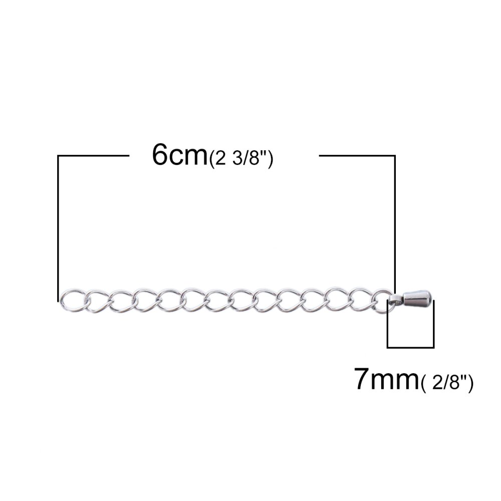 Verlängerungskette für Halskette Edelstahlarmband 6 cm Nr. 02