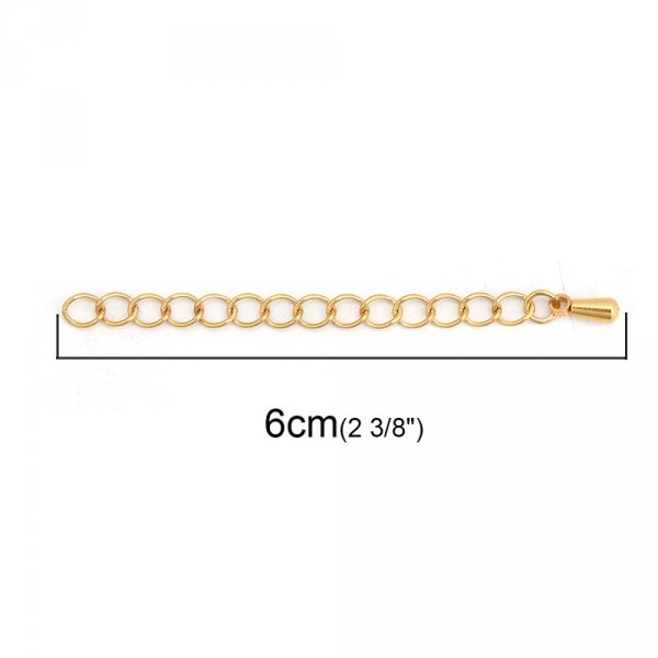 Verl&auml;ngerungskette f&uuml;r Halskette Edelstahlarmband 6 cm N&deg;03 Vergoldet