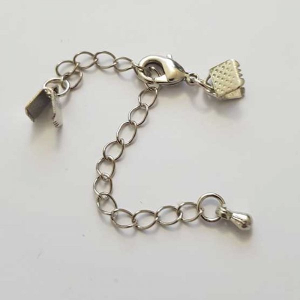 Cha&icirc;ne d'Extension et fermoir mousqueton Argent 02