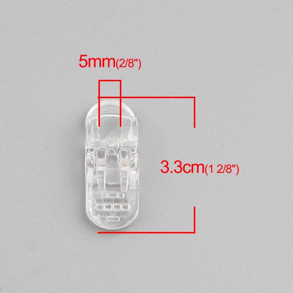 Clips Transparente Maske 3.3cm x 1.3cm x 10 Stück