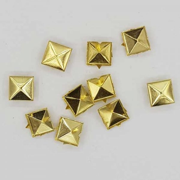 Clous rivet &agrave; griffes Carr&eacute; 08 mm Dor&eacute; 20 pi&egrave;ces