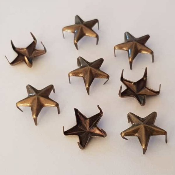 Clous rivet &agrave; griffes Etoile 11 mm Bronze x 10 pi&egrave;ces
