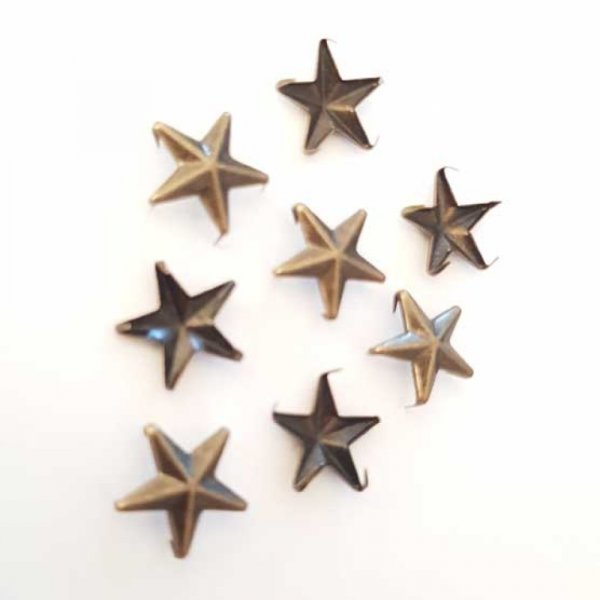 Clous rivet &agrave; griffes Etoile 14 mm Bronze x 10 pi&egrave;ces