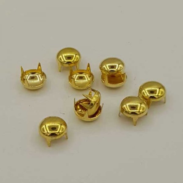 Clous rivet &agrave; griffes Rond 08 mm Dor&eacute; 20 pi&egrave;ces